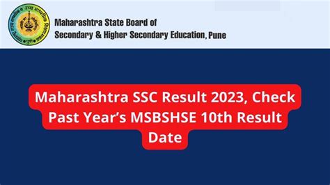 Maharashtra 10th SSC Result 2023: Check result at .